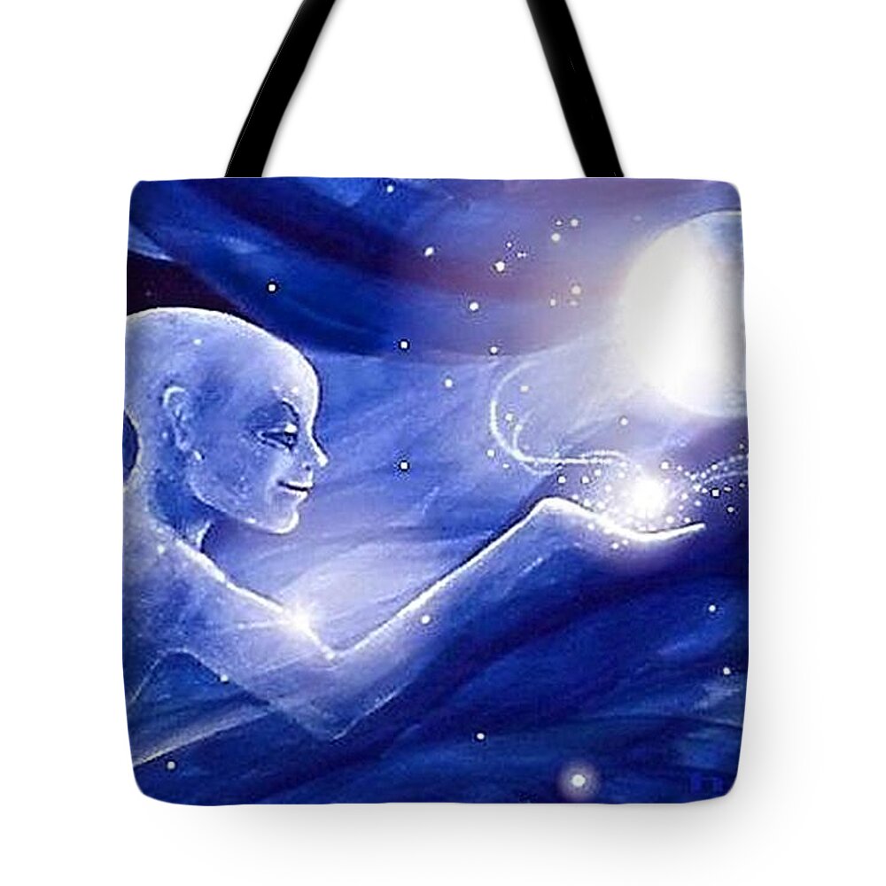 Creator Tote Bag featuring the painting Sun  Creator by Hartmut Jager