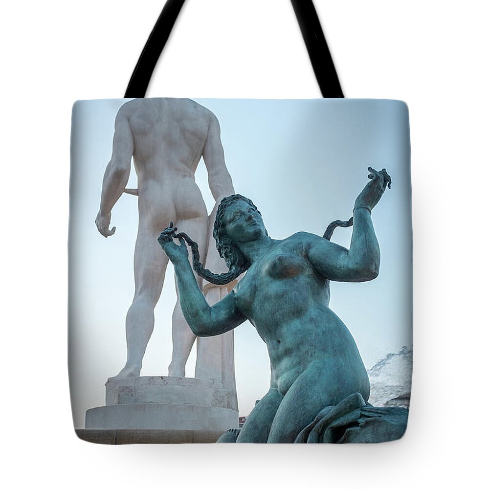 Apollo Tote Bag featuring the photograph Sun Fountain by Nigel R Bell