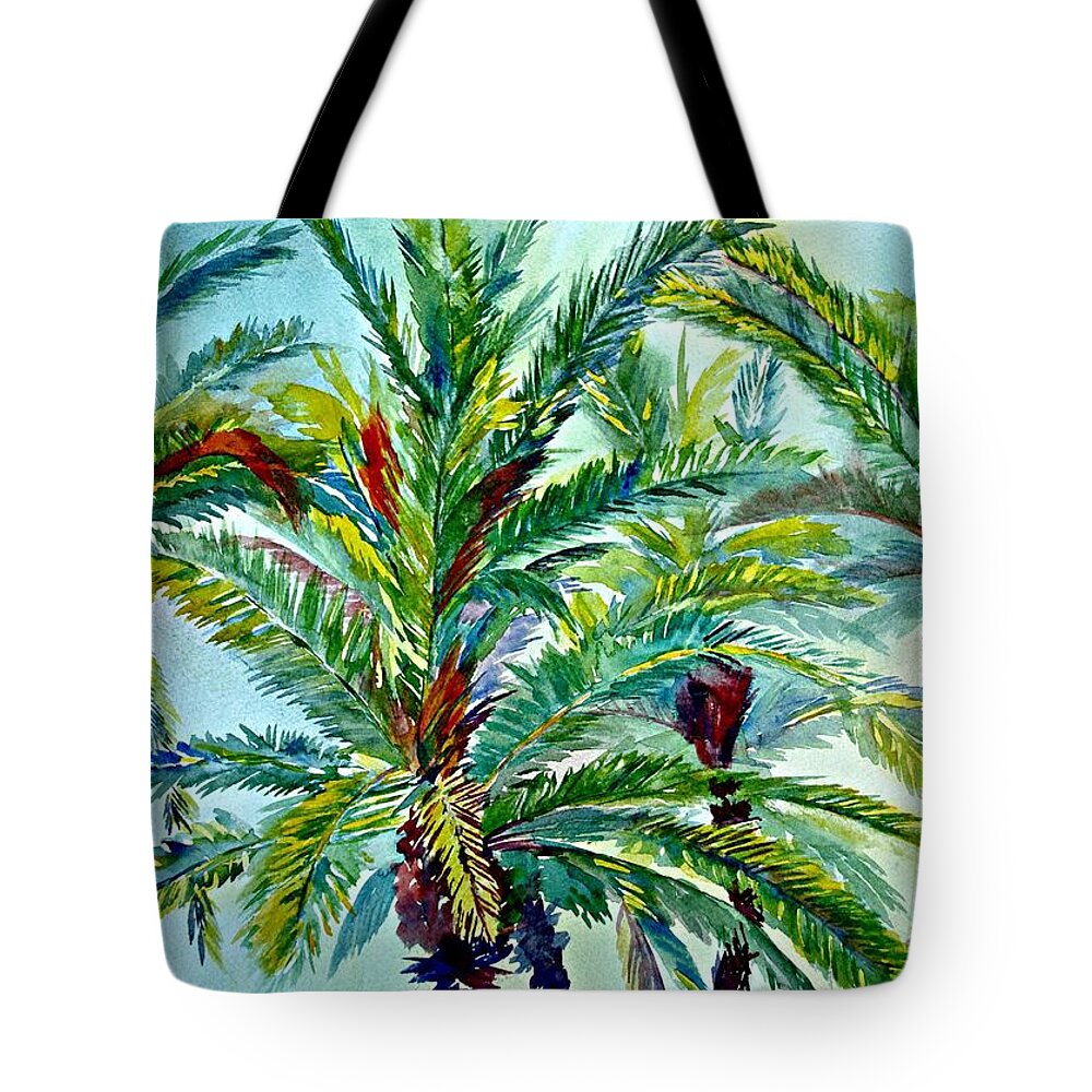 Palms Tote Bag featuring the painting Sun-kissed Palms by Beth Fontenot