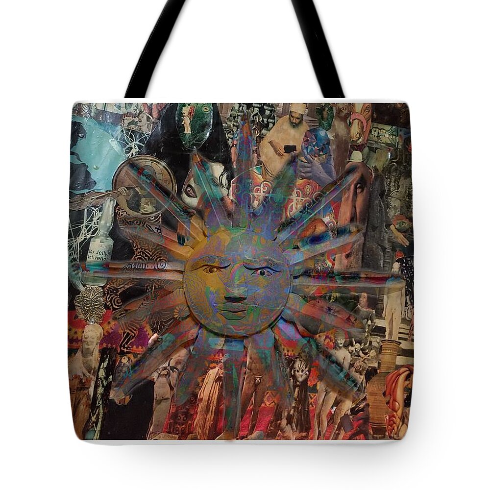Sun Tote Bag featuring the mixed media Sun by Michelle White