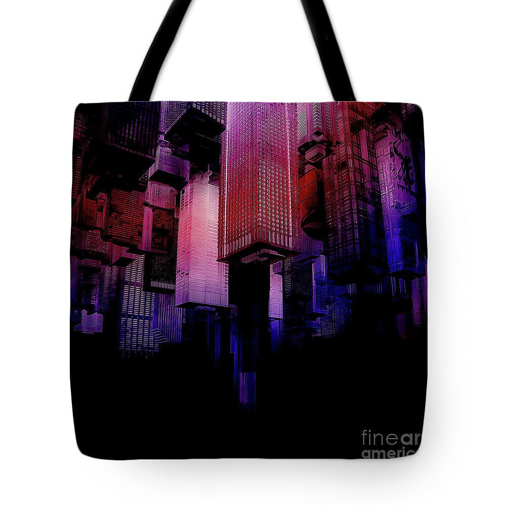 Upside Down Tote Bag featuring the digital art Sunken City by Phil Perkins