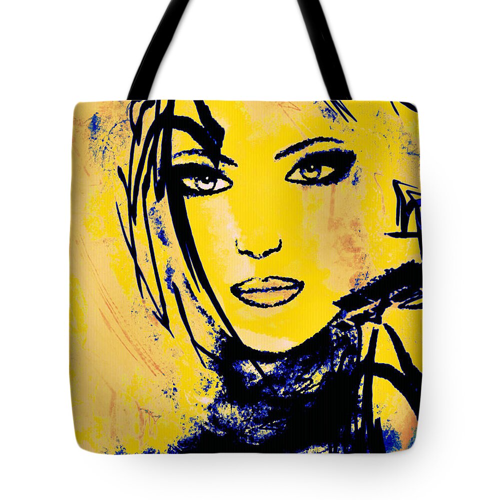Face Tote Bag featuring the painting Sunny by Natalie Holland