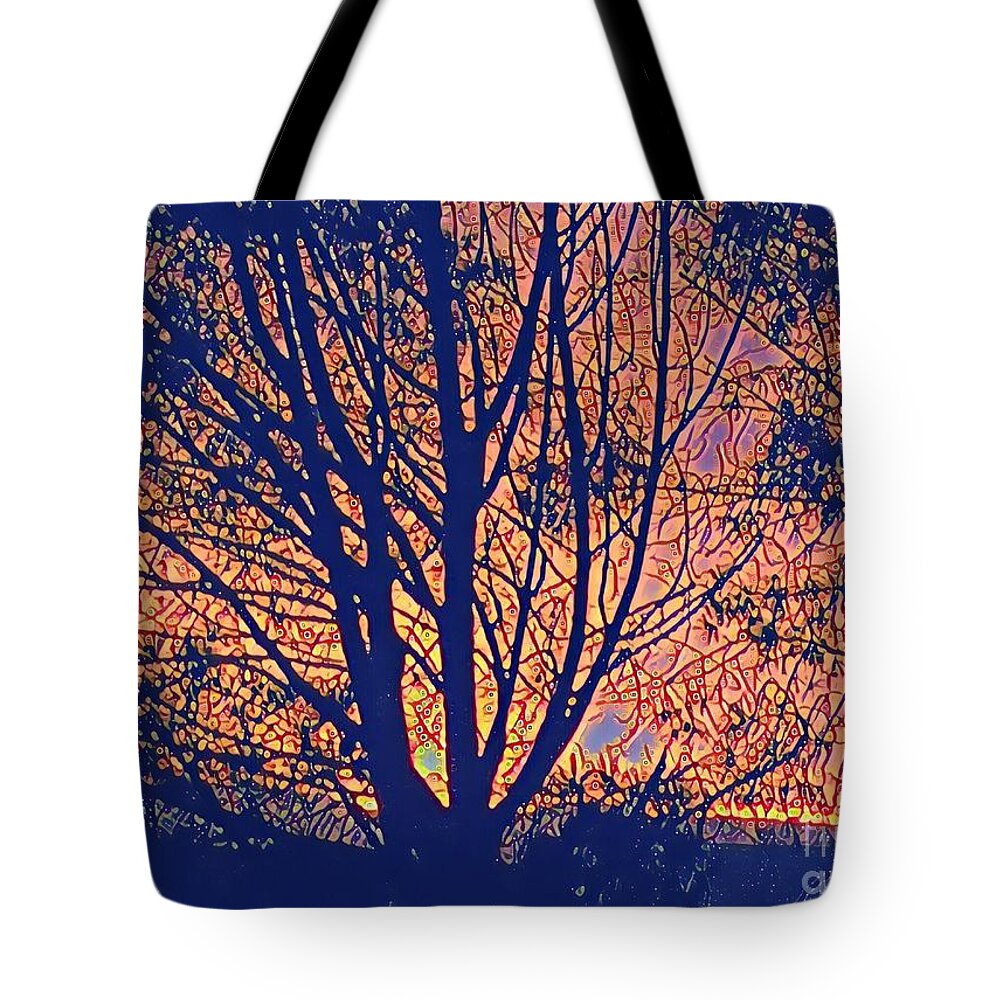 Sunrise Tote Bag featuring the painting Sunrise by Denise Railey