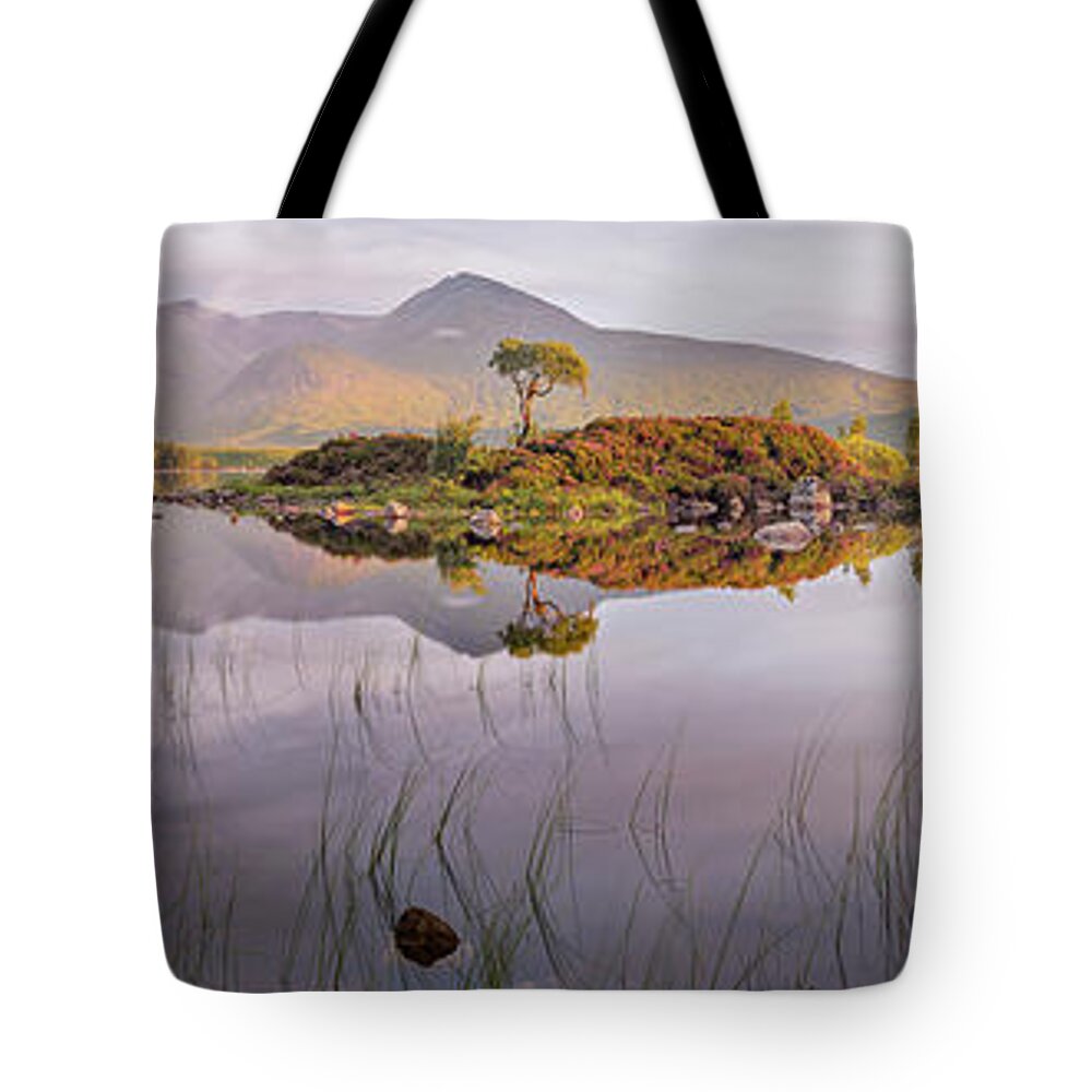 Scenics Tote Bag featuring the photograph Sunrise On Rannoch Moor by Copyright