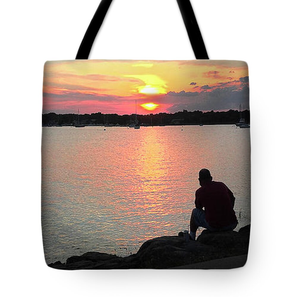 Sunset Photo Tote Bag featuring the photograph Sunset at the park by Kenneth Cole