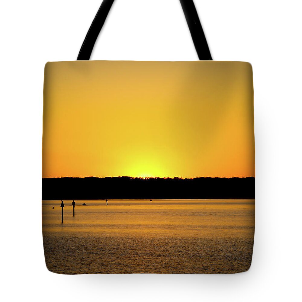 Sunset Tote Bag featuring the photograph Sunset from National Harbor by Lora J Wilson