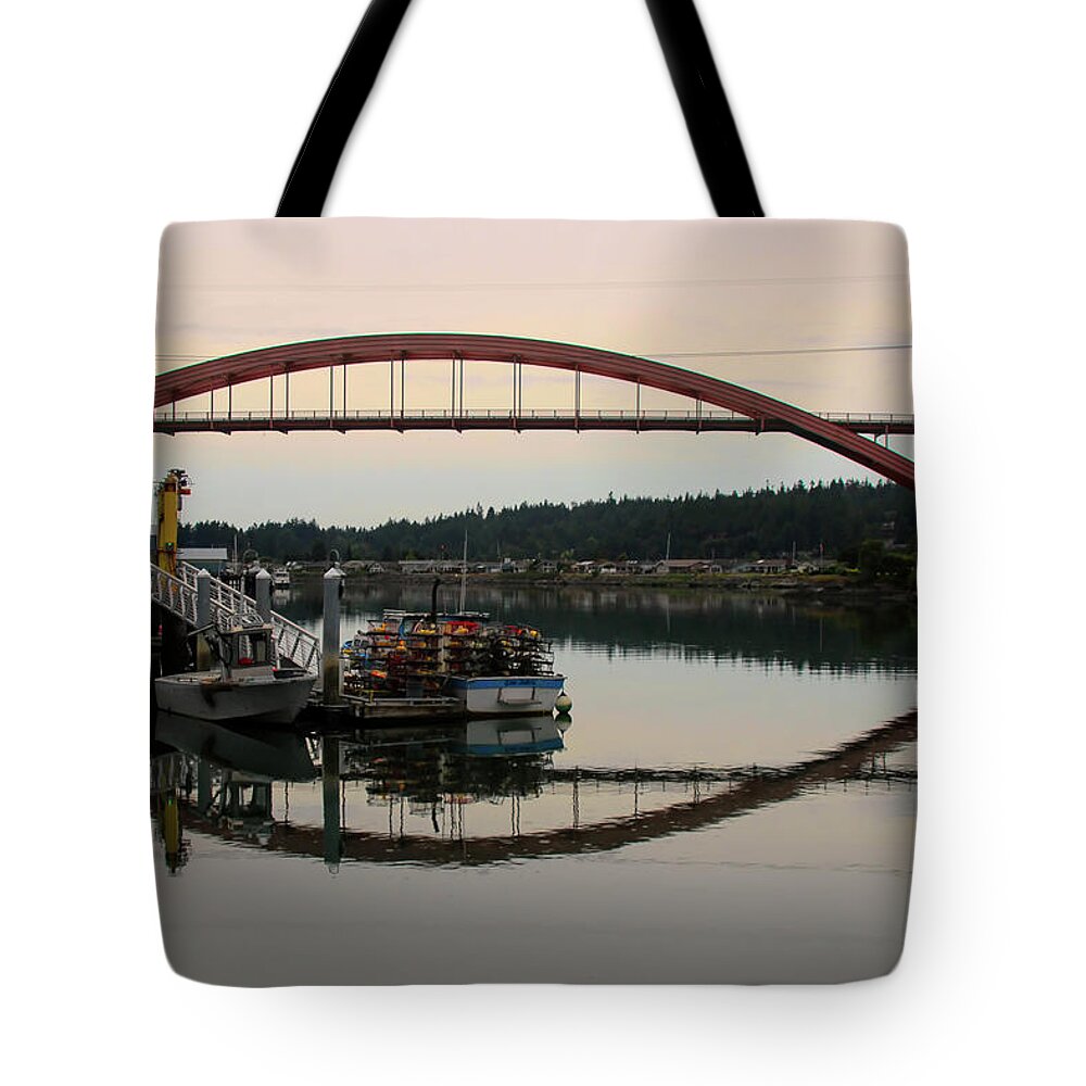 Laconner Tote Bag featuring the photograph Sunset in LaConner by Cathy Anderson
