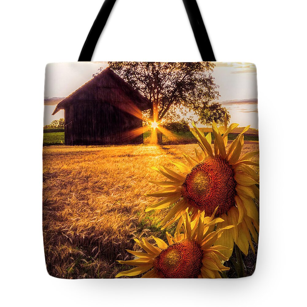 Barns Tote Bag featuring the photograph Sunset Longing by Debra and Dave Vanderlaan