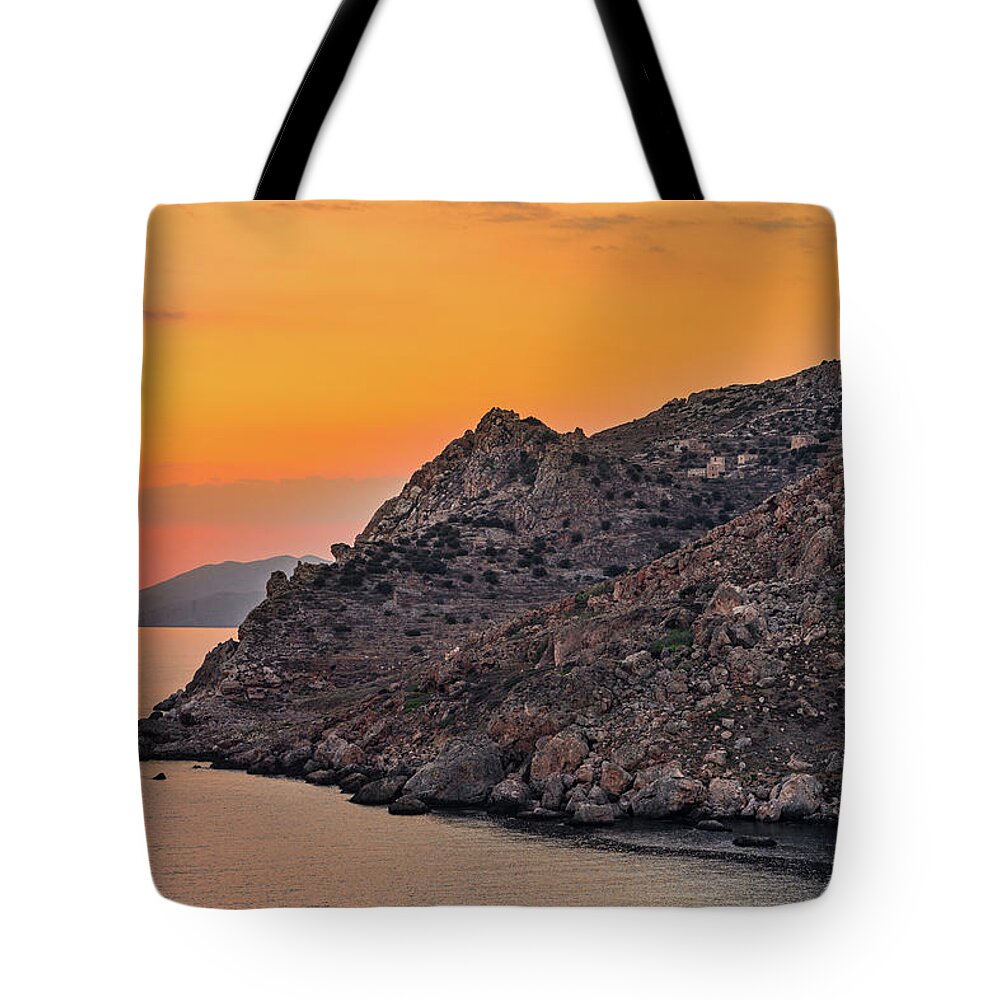 Greece Tote Bag featuring the photograph Sunset near Cape Tainaron by Milan Ljubisavljevic