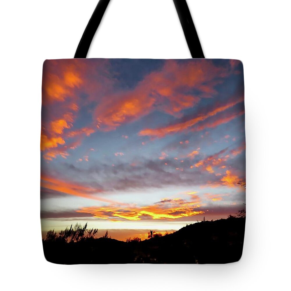 Affordable Tote Bag featuring the photograph Sunset of the Golden Serpent by Judy Kennedy