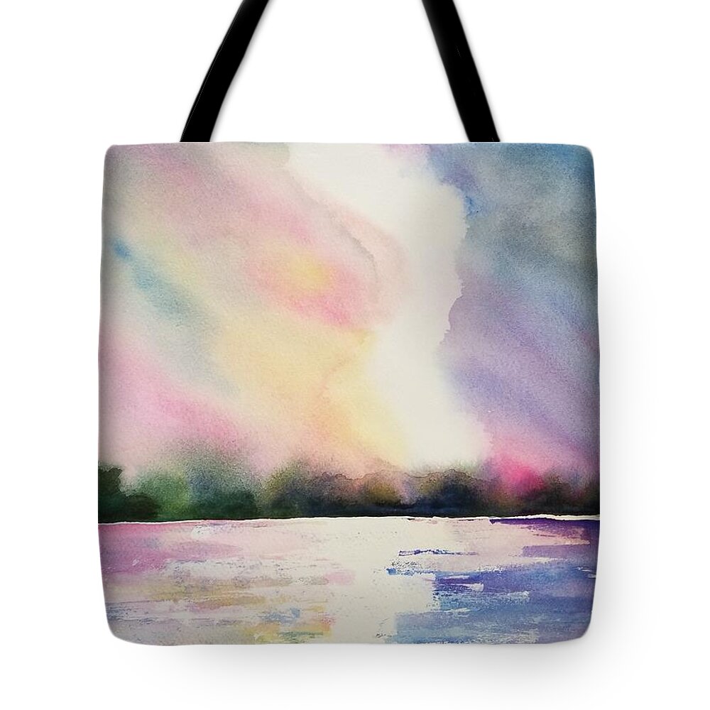 Sunset Tote Bag featuring the painting Sunset of Your Dreams by Ann Frederick