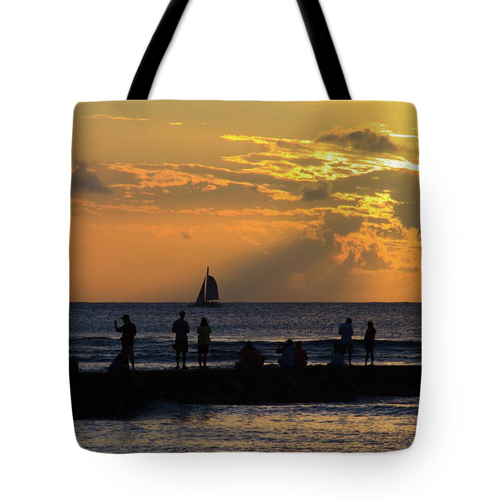 Sunset Tote Bag featuring the photograph Sunset on a Perfect Day by Briand Sanderson