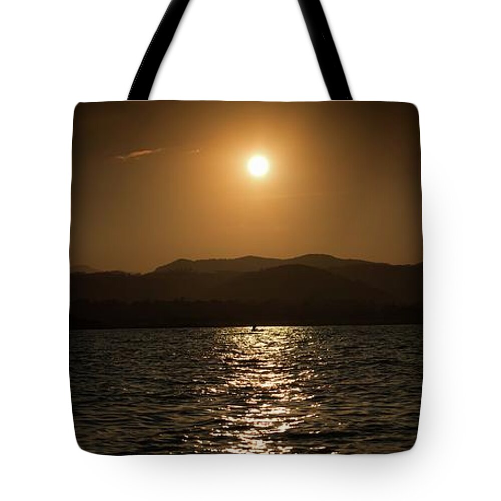 Sunset Tote Bag featuring the photograph Sunset on Malawi lake by Robert Grac
