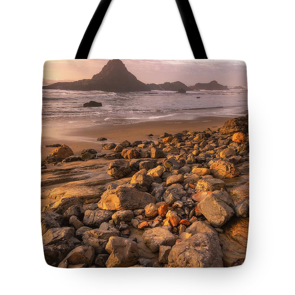 Sunset Tote Bag featuring the photograph Sunset on the Rocks by Darren White