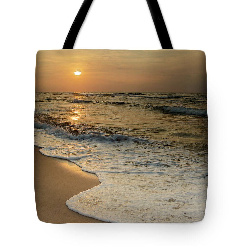 Water's Edge Tote Bag featuring the photograph Sunset Over A Prince Edward Island by Oliverchilds