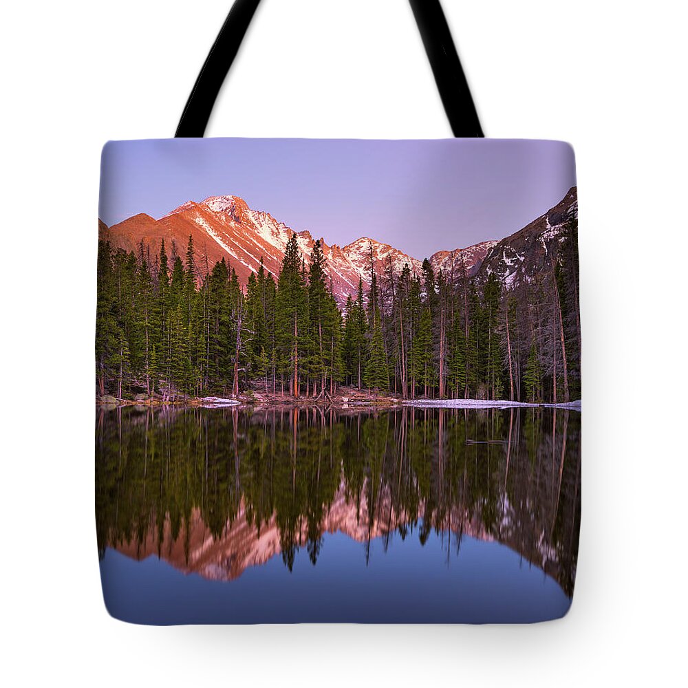 Colorado Tote Bag featuring the photograph Sunset over Longs Peak by Darren White