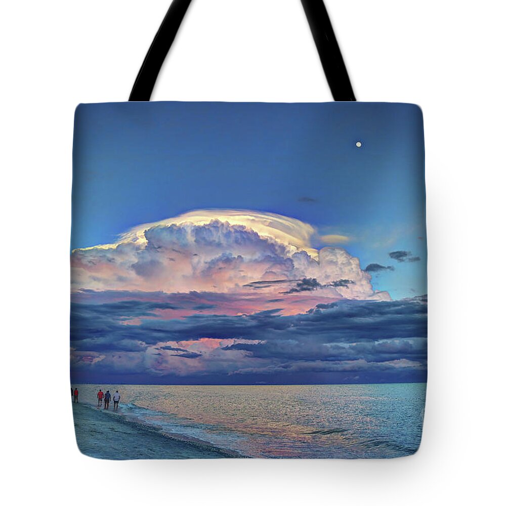 Sanibel Island Tote Bag featuring the photograph Sunset Over Sanibel Island by Jeff Breiman