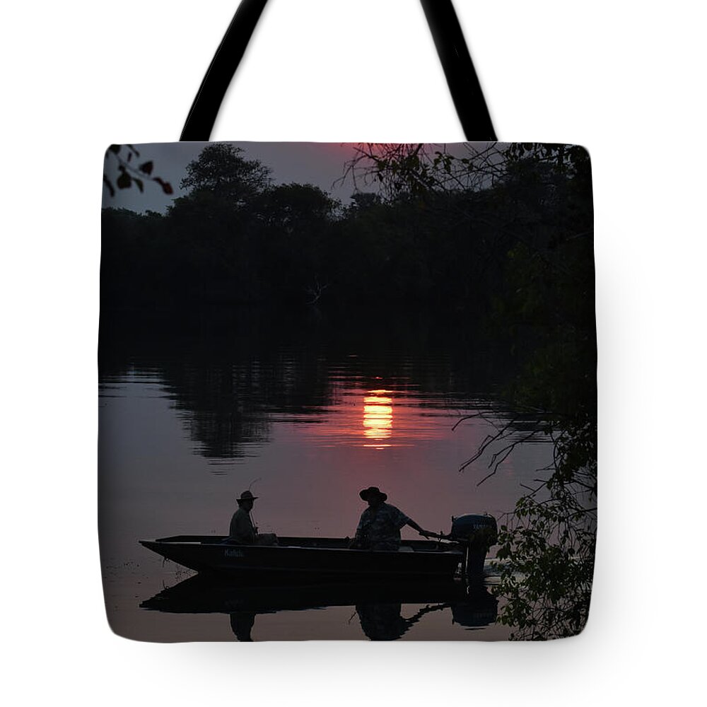 River Tote Bag featuring the photograph Sunset Over the Kafue River by Ben Foster