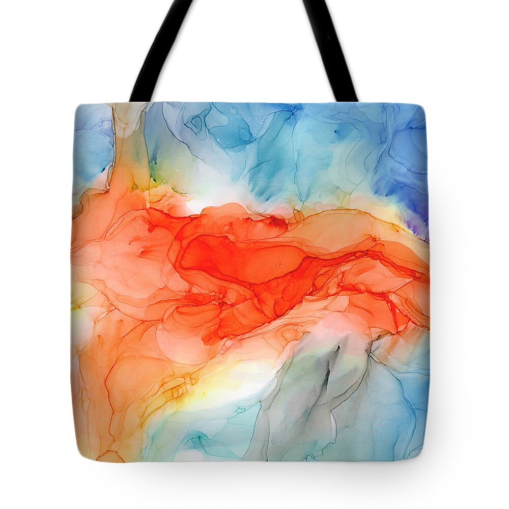 Alcohol Tote Bag featuring the painting Sunset Splash by KC Pollak