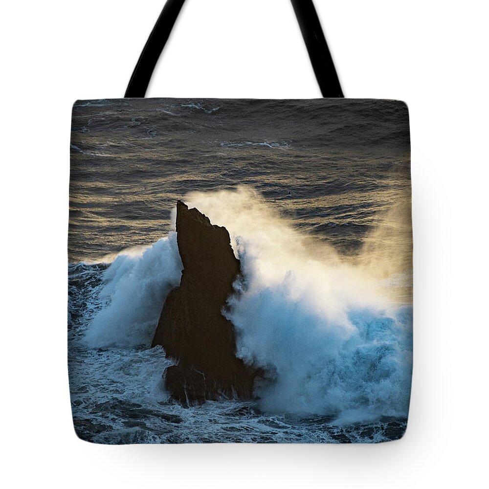 Iceland Tote Bag featuring the photograph Surf at Sunset by Mark Hunter