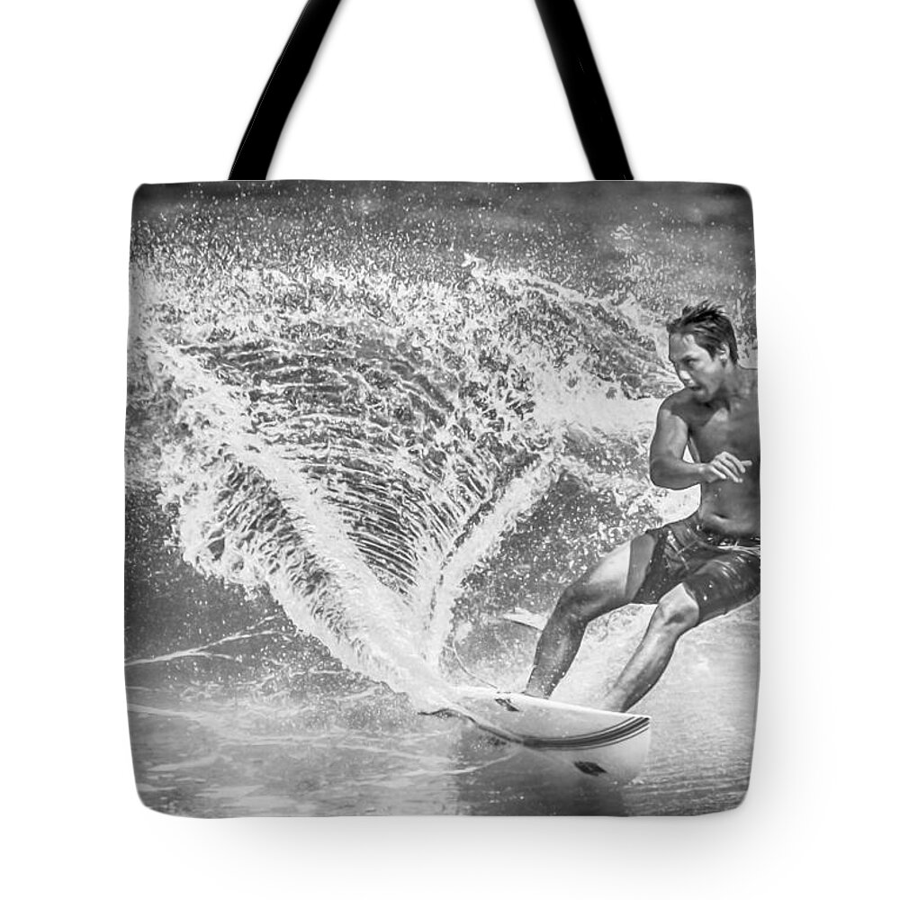 Beach Tote Bag featuring the photograph Surf Rider by Eye Olating Images