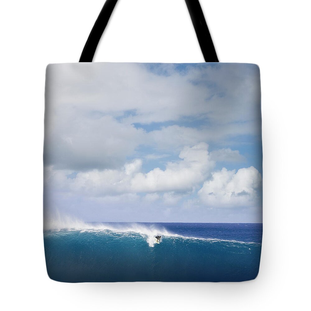 People Tote Bag featuring the photograph Surfer Surfing On Wave by Ed Freeman