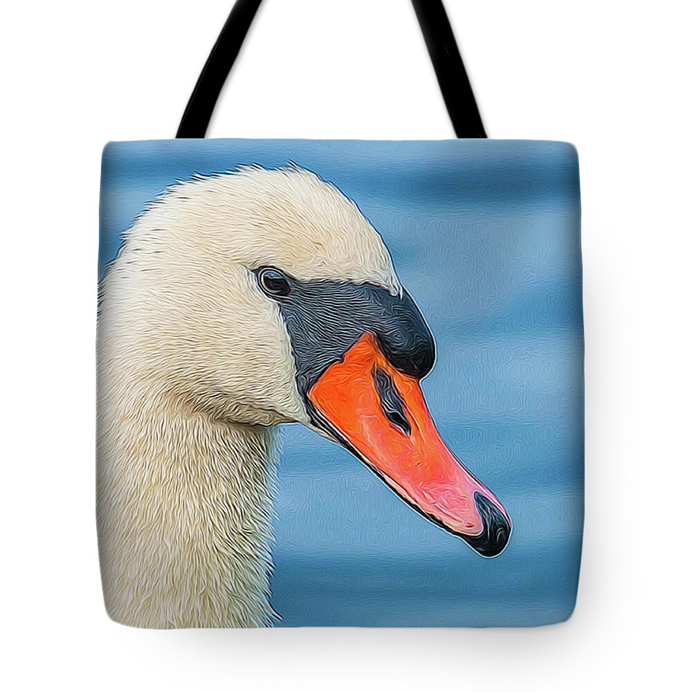 Swan Tote Bag featuring the photograph Swan Portrait by Cathy Kovarik