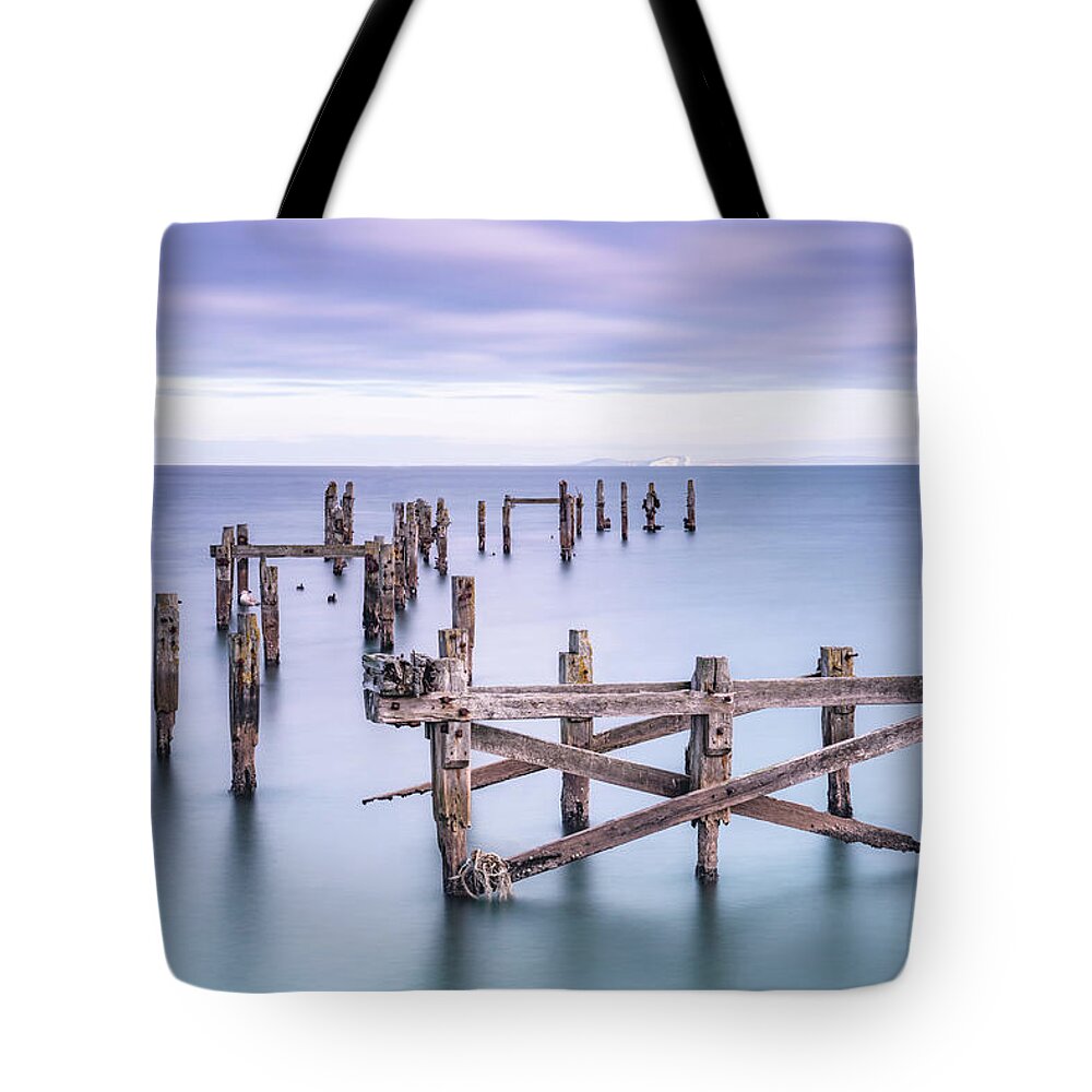 Swanage Tote Bag featuring the photograph Swanage Old Pier by Framing Places