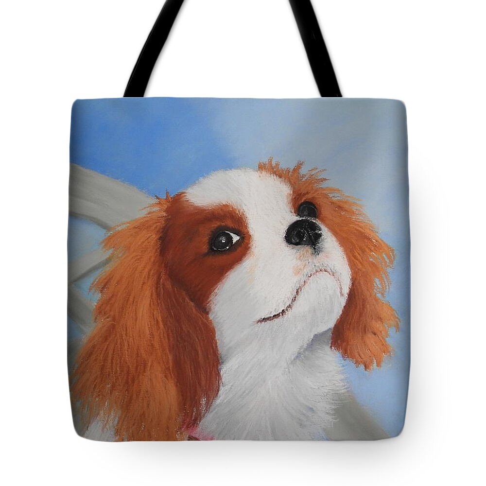 Dog Tote Bag featuring the pastel Sweet Lily by Carol Corliss