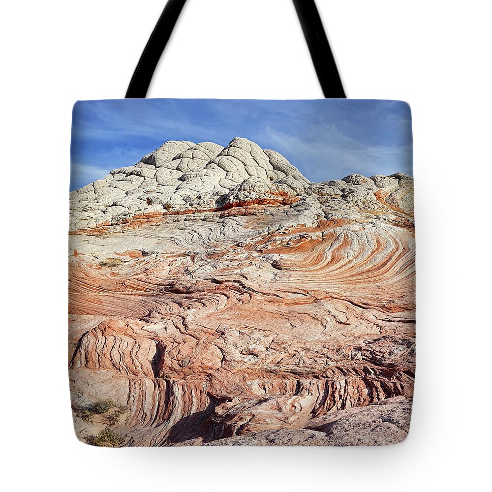 White Pocket Tote Bag featuring the photograph Swirls and Waves by Theo O'Connor