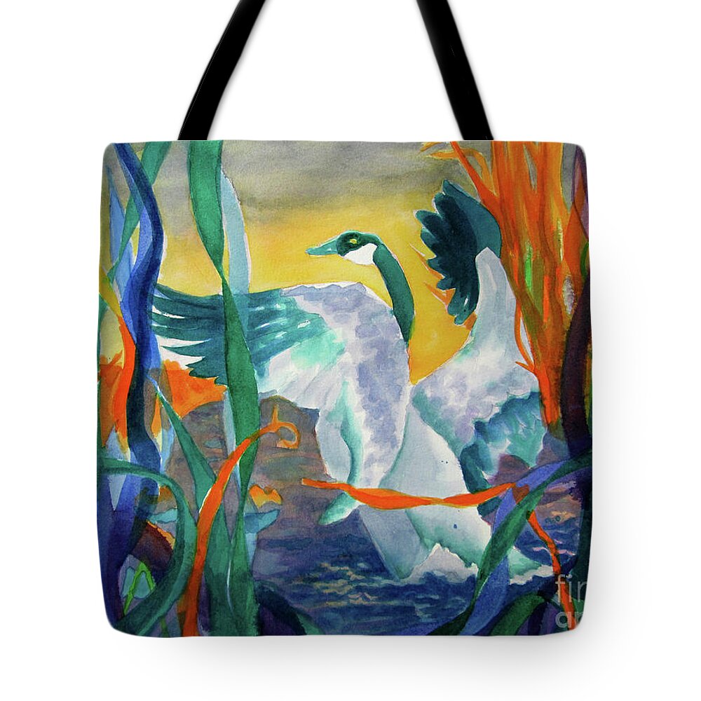 Painting Tote Bag featuring the painting Take Off by Kathy Braud