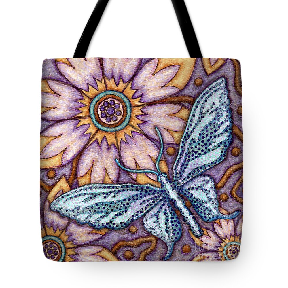 Floral Tote Bag featuring the painting Tapestry Butterfly by Amy E Fraser