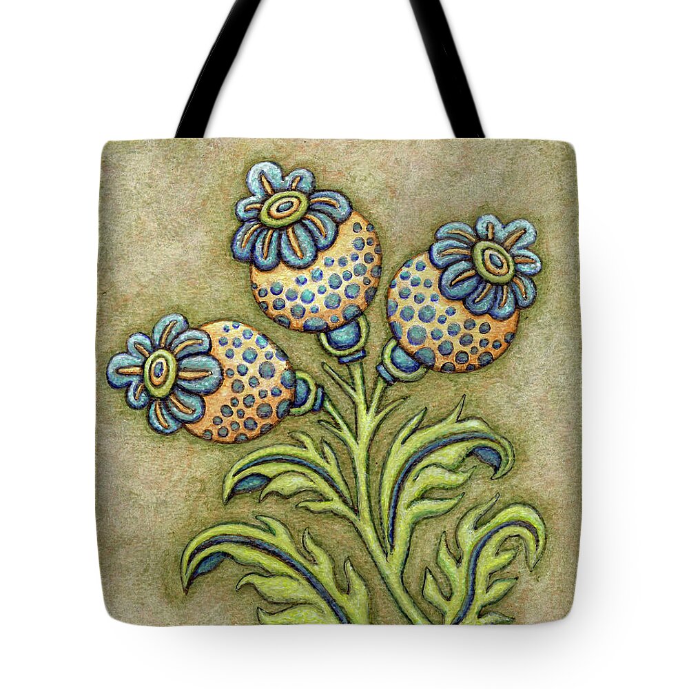Floral Tote Bag featuring the painting Tapestry Flower 6 by Amy E Fraser