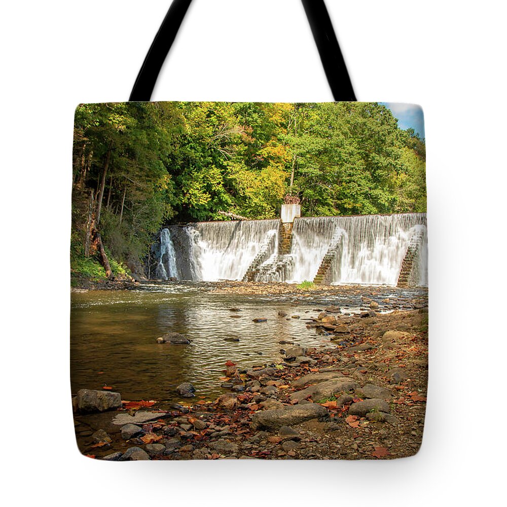 Taylor Falls Tote Bag featuring the photograph Taylor Falls At Lake Solitude by Kristia Adams