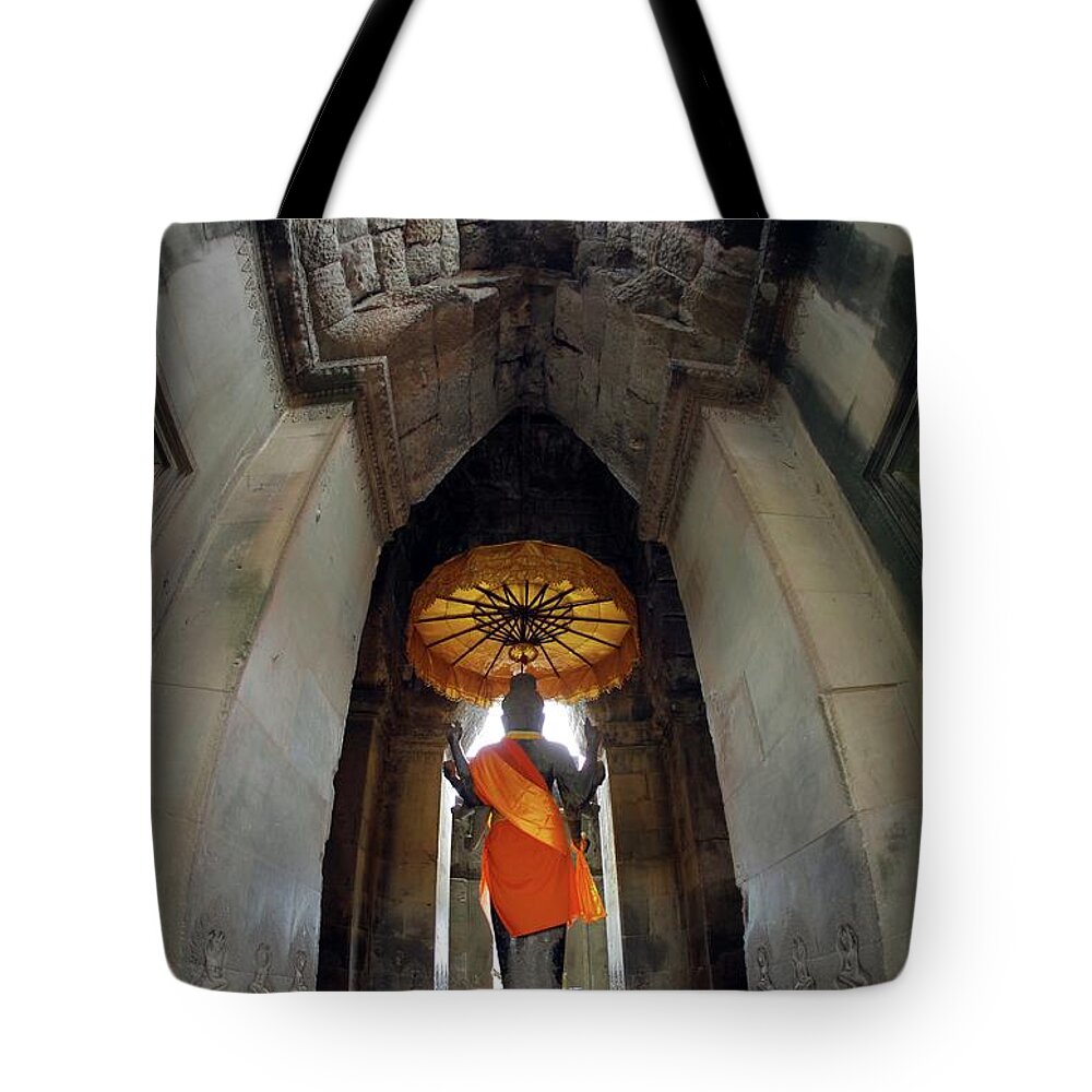 Arch Tote Bag featuring the photograph Temple Ruins At Angkor Wat by Timothy Allen