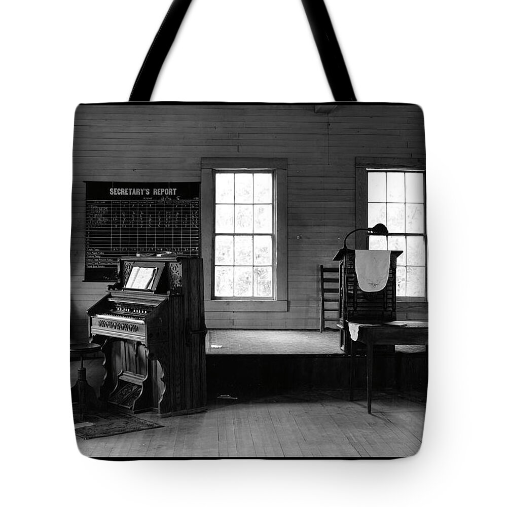 Church Tote Bag featuring the painting Tennessee Church Interior by Walker Evans