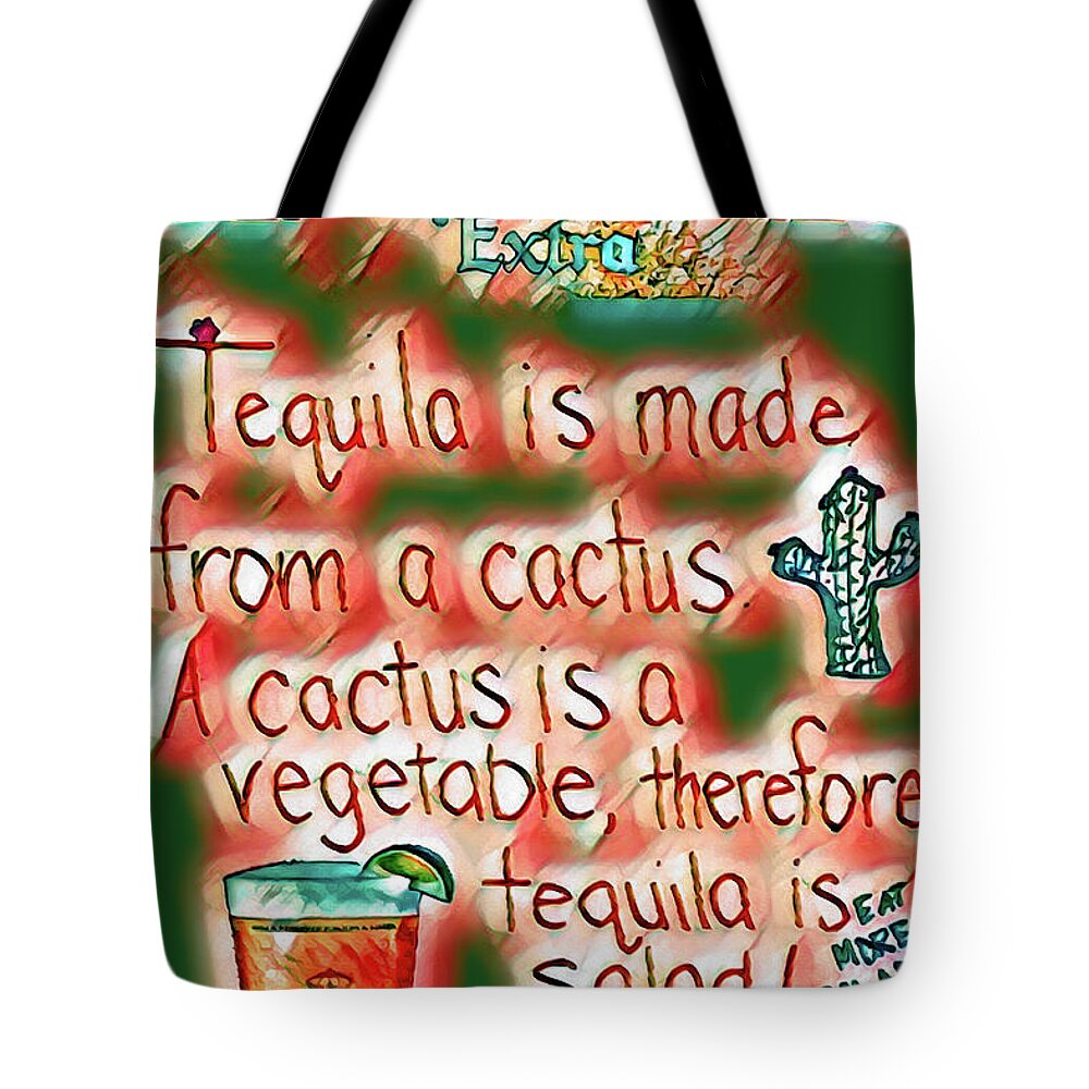 Joe Lach Tote Bag featuring the digital art Tequila Green theme by Joe Lach