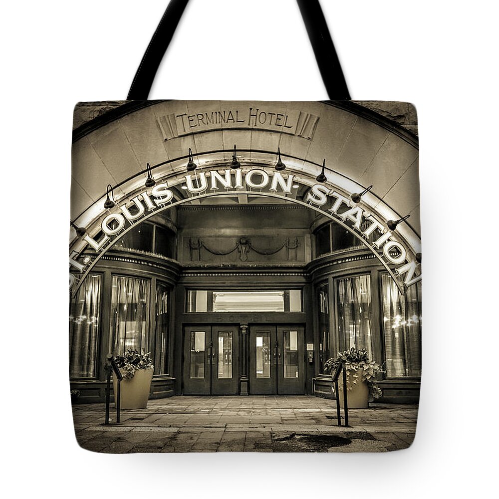 Terminal Hotel Tote Bag featuring the photograph Terminal Hotel - St. Louis by Randall Allen