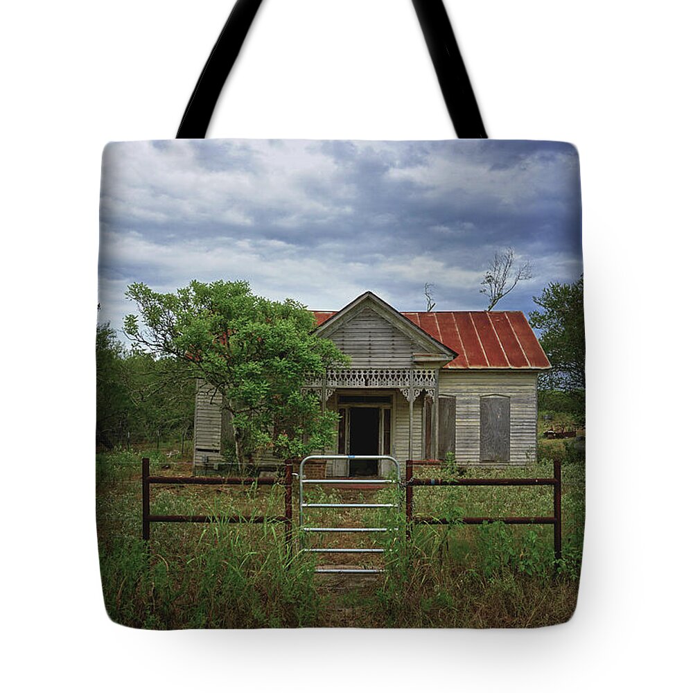 Texas Photograph Tote Bag featuring the photograph Texas Farmhouse in Storm Clouds by Kelly Gomez