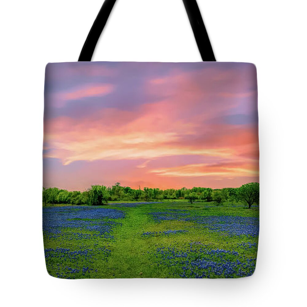  Postcards From Texas Tote Bag featuring the photograph Texas State Flower, Bluebonnets by G Lamar Yancy