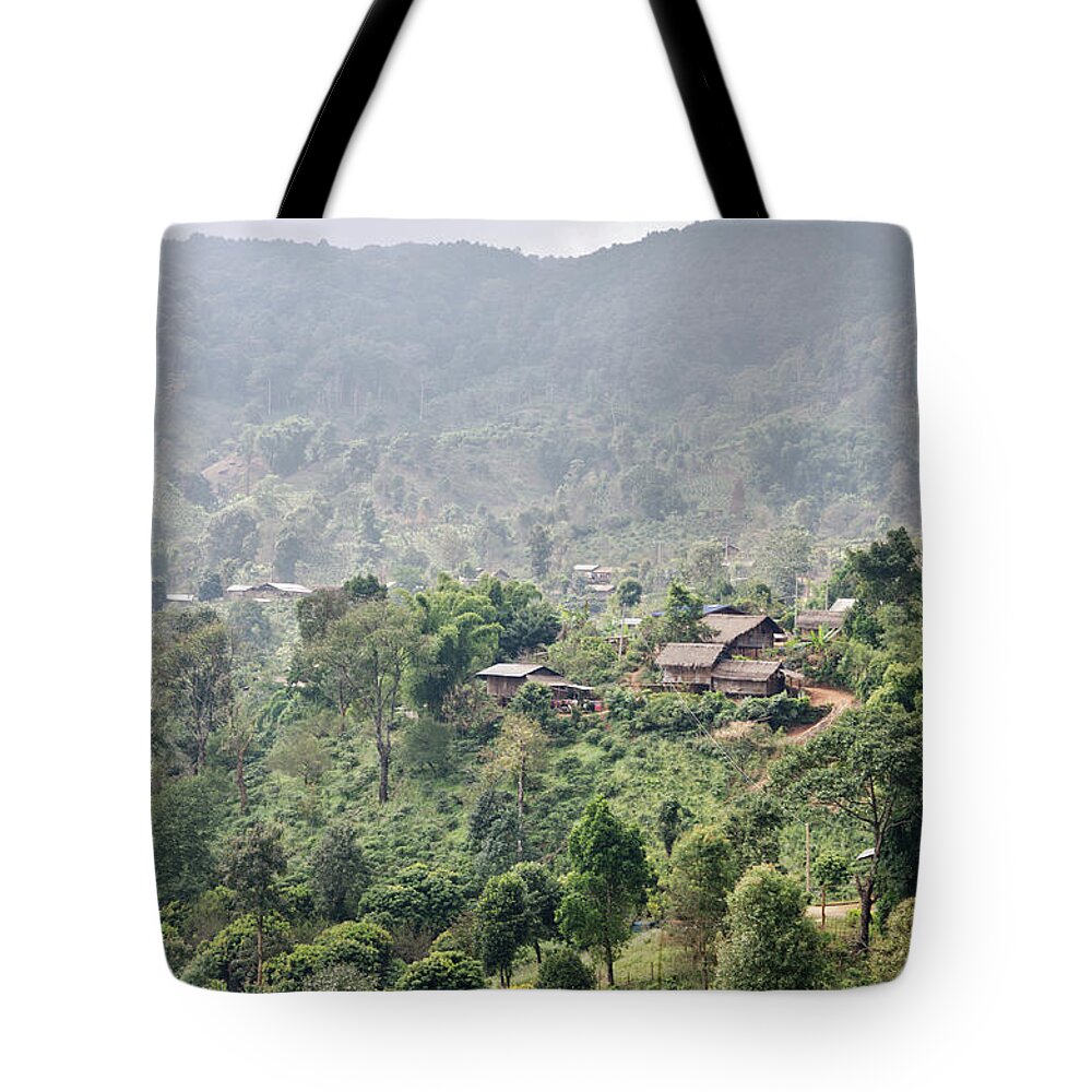 Hill Tribes Tote Bag featuring the photograph Thai Hill Tribe Village by Oneclearvision