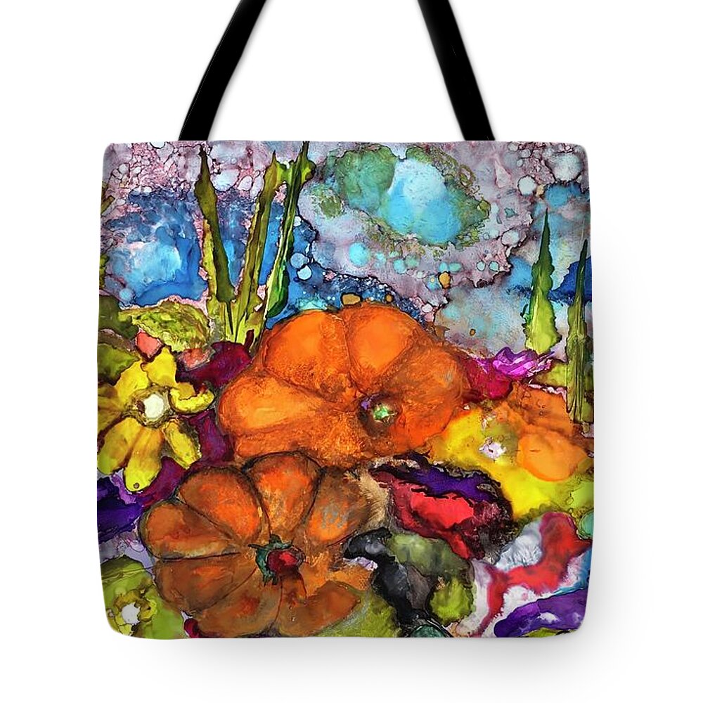 Thanksgiving Tote Bag featuring the painting Thanksgiving by Maria Karlosak
