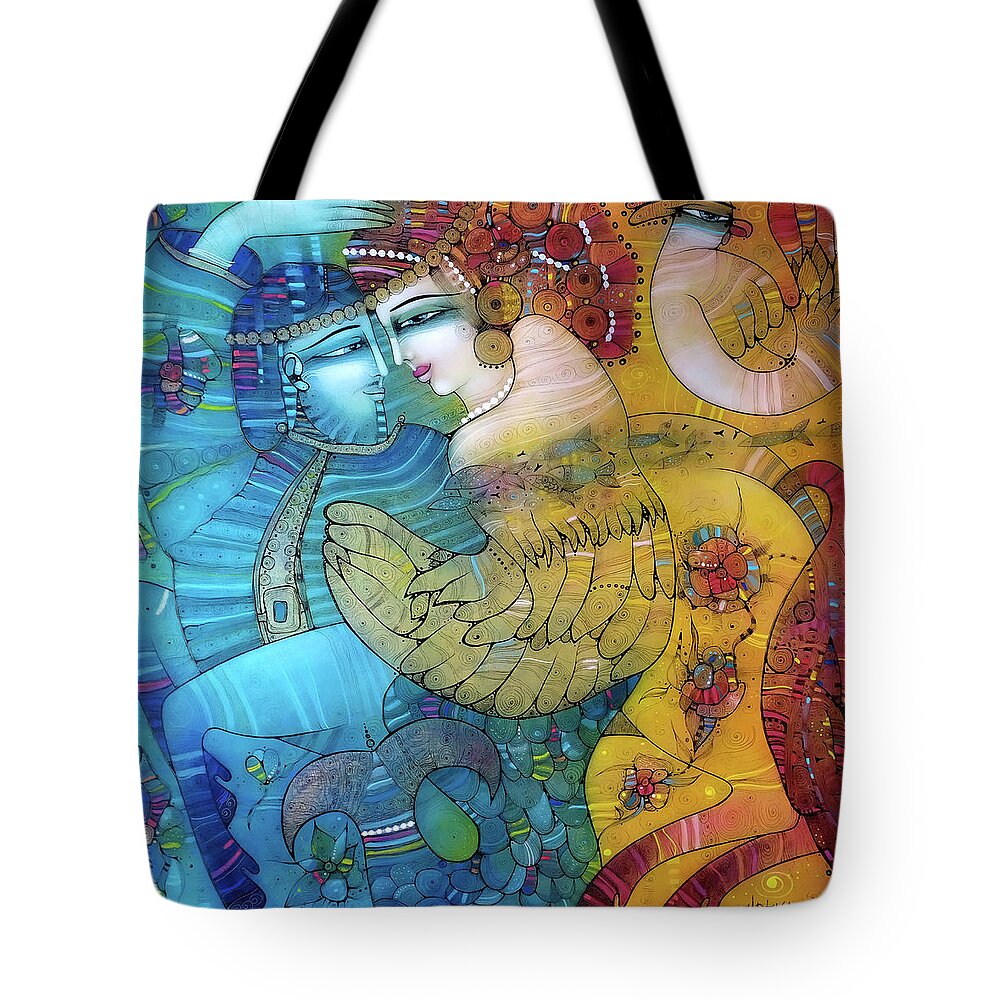 Albena Tote Bag featuring the painting The 4 Elements by Albena Vatcheva