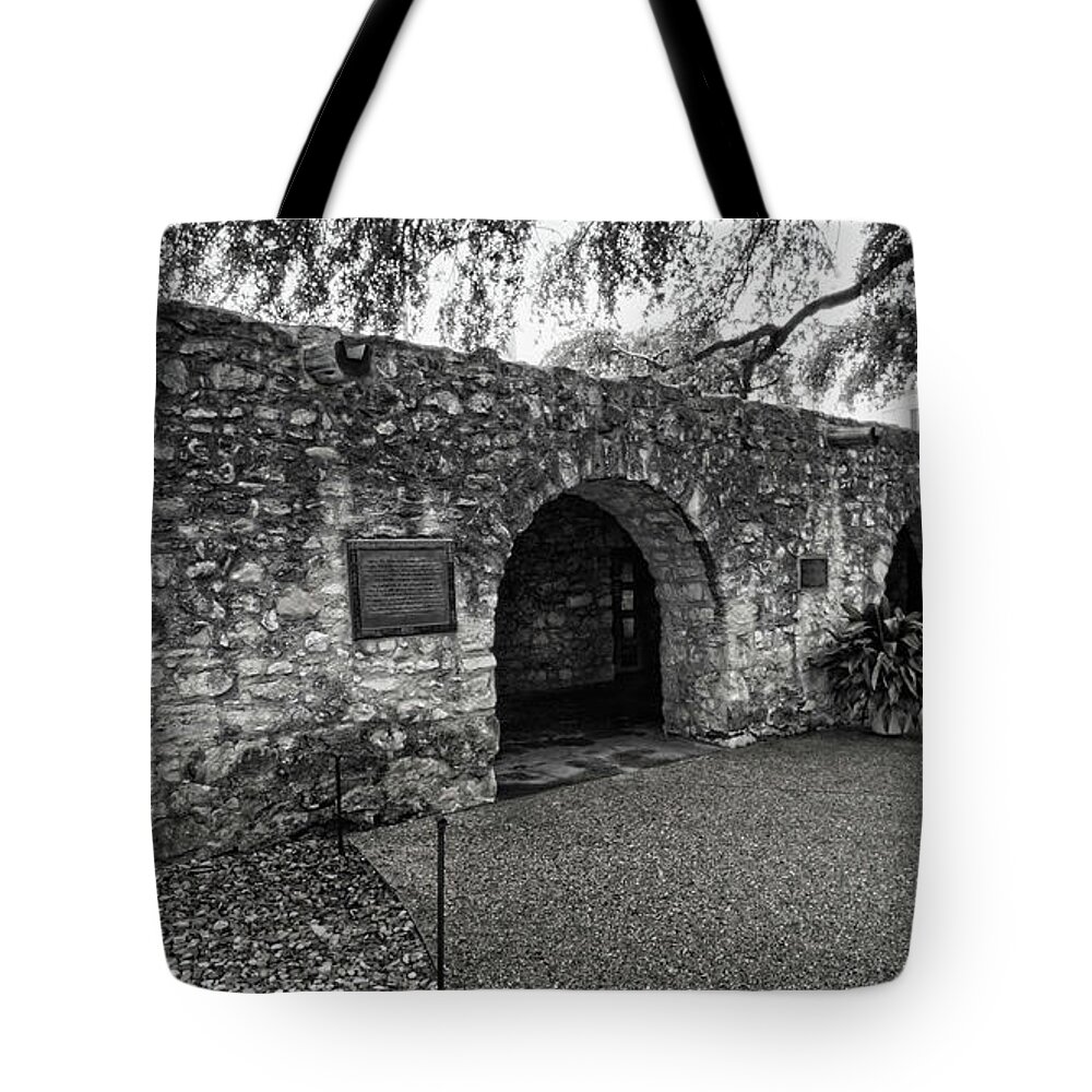 Spanish Tote Bag featuring the photograph The Alamo Long Barracks by George Taylor