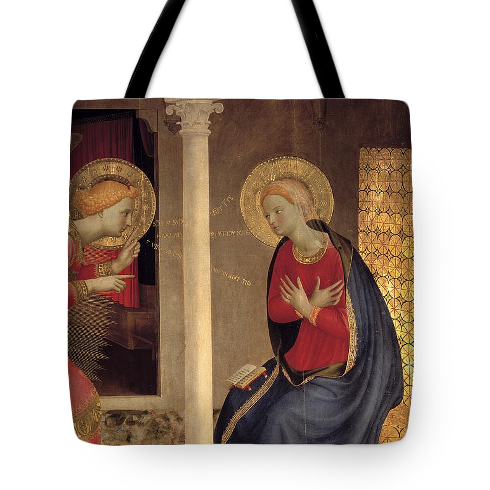 15th Century Tote Bag featuring the painting the Annunciation - Pala De Cortone by Fra Angelico