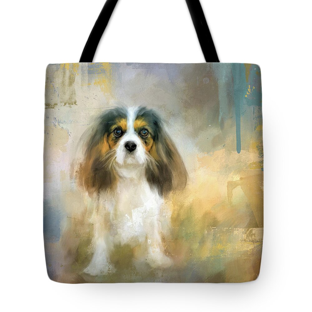 Colorful Tote Bag featuring the painting The Attentive Cavalier by Jai Johnson