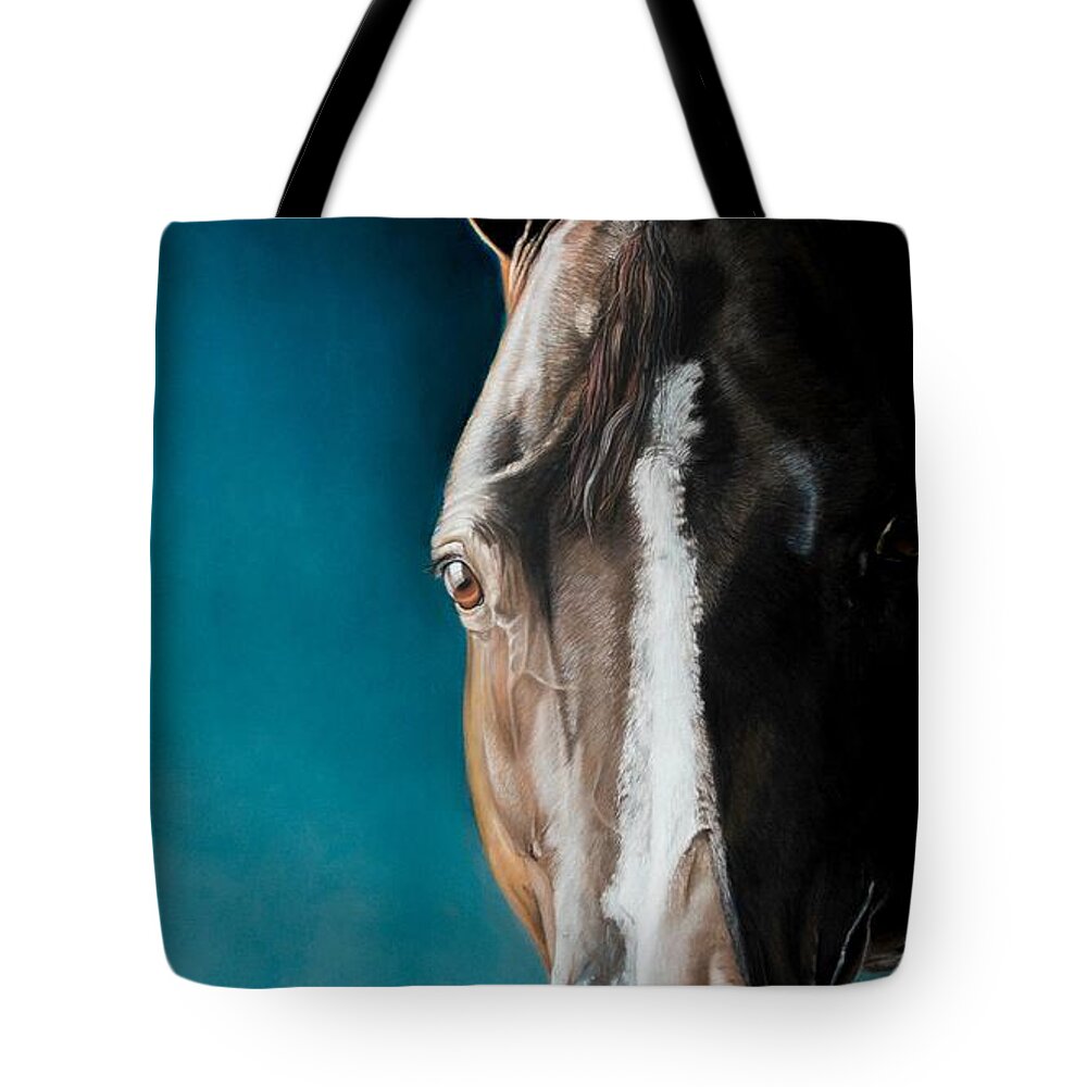 Horse Tote Bag featuring the pastel The Best Martini by Joni Beinborn