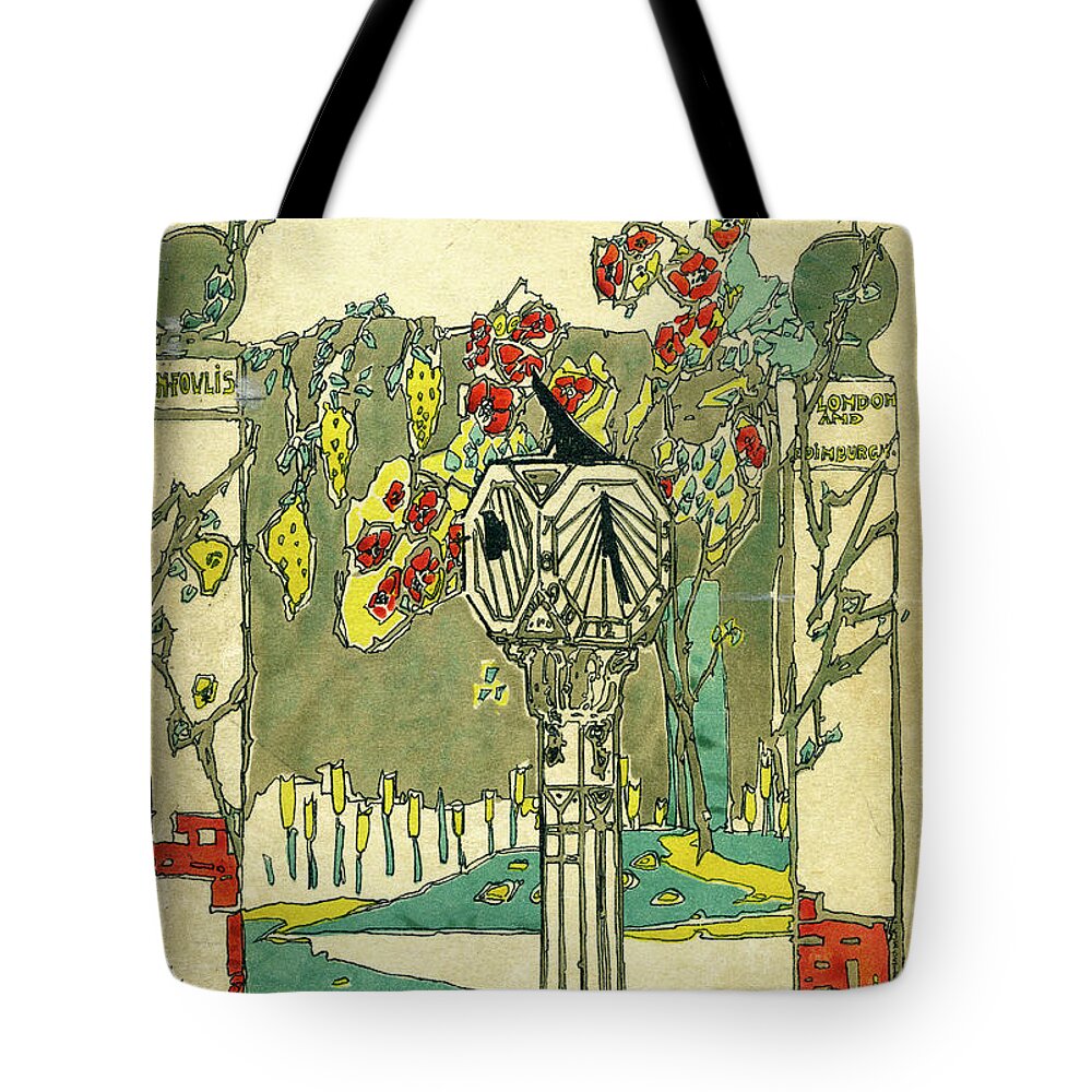 Book Cover Tote Bag featuring the mixed media Cover design for The Book of Old Sundials by Jessie M King