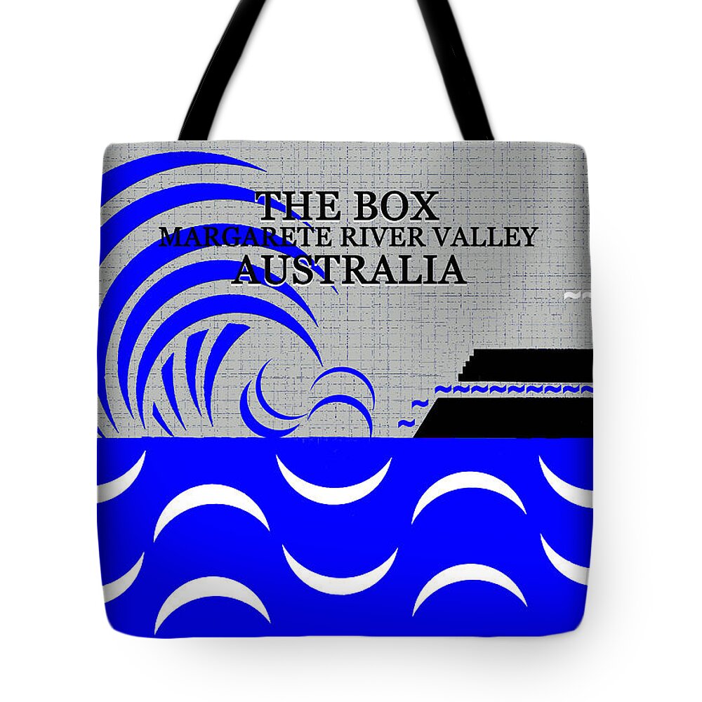 The Box Margarete River Valley Australia Tote Bag featuring the digital art The Box Australia surfing by David Lee Thompson