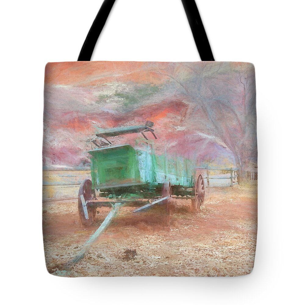 Wagon Tote Bag featuring the photograph the Cart before the Horse by Wade Aiken